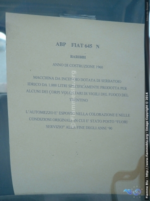 Fiat 645N
Vigili del Fuoco
Distretto di Pergine Valsugana
Corpo Volontario di Levico Terme (TN)
Conservato presso il museo di Bellavista (PT)
VF H10 TN
Parole chiave: Fiat 645N VFH10TN