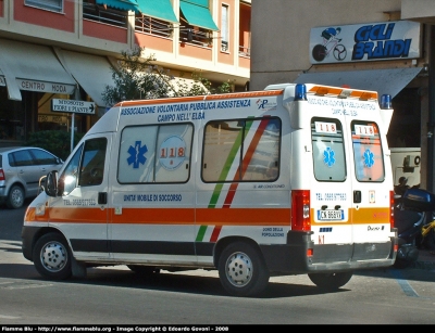 Fiat Ducato III serie
AVPA Campo Nell'Elba
Allestita Alessi & Becagli
Parole chiave: Fiat Ducato_IIIserie Ambulanza 118_Livorno AVPA_Campo_nell'Elba