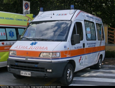 Fiat Ducato II serie
61 - Società Soccorso Pubblico Montecatini
Allestita Giorgetti Car
Parole chiave: Fiat Ducato_IIserie 118_Pistoia Ambulanza