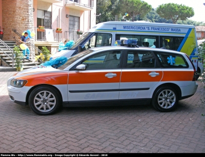 Volvo V50 I serie
Misericordia "San Francesco" di Massa
"Safety Car"
Autovettura ex Polizia Stradale
Allestita Nepi
Parole chiave: Volvo V50_Iserie 118_Massa Automedica