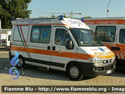 Fiat Ducato III serie
Pubblica Assistenza L'Avvenire Prato
Sezione La Briglia
Allesita Cevi Carrozzeria Europea
Parole chiave: Fiat Ducato_IIIserie Ambulanza