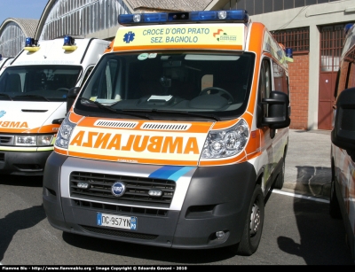 Fiat Ducato X250
Pubblica Assistenza Croce d'Oro Prato
Sezione Bagnolo
Allestita Alessi & Becagli
Parole chiave: Fiat Ducato_X250 Ambulanza