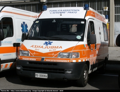 Fiat Ducato II serie
Pubblica Assistenza L'Avvenire Prato
Allestita Cevi Carrozzeria Europe
Ricondizionata Pegaso Bollanti
Parole chiave: Fiat Ducato_IIserie Ambulanza