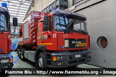 Man FE 460A
Vigili del Fuoco
Corpo Permanente di Bolzano
Berufsfeuerwehr Bozen
Autocarro con impianto scarrabile Hellermann e modulo ventilatore mobile Protec-Fire
VF 053 BZ
Parole chiave: Man FE_460A VF053BZ