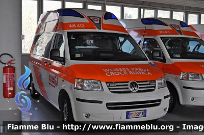 Volkswagen Transporter T5
Weisses Kreuz Bozen
Croce Bianca Bolzano
Ambulanza da Trasporto/KTW
Allestimento "Hornis Silver"
di Ambulanz Mobile
WK412
PC ZS0FA
Parole chiave: Volkswagen Transporter_T5 Ambulanza PCZS0FA