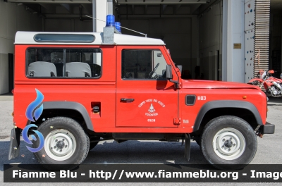 Land-Rover Defender 90
Vigili del Fuoco
Unione Distrettuale di Cles
Corpo Volontario di Cles (TN)
VF H03 TN
Parole chiave: Land-Rover Defender_90 VFH03TN