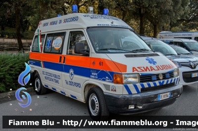 Volkswagen Transporter T4
Pubblica Assistenza Società Soccorso Pubblico Montecatini Terme (PT)
Allestita Mariani Fratelli
CODICE AUTOMEZZO: 61 - UMS01
Parole chiave: Volkswagen Transporter_T4 Ambulanza