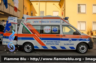 Volkswagen Transporter T6
Pubblica Assistenza Società Soccorso Pubblico Montecatini Terme (PT)
Allestita Mariani Fratelli
CODICE AUTOMEZZO: UMS05
Parole chiave: Volkswagen Transporter_T6 Ambulanza