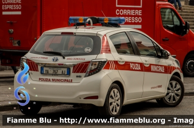 Toyota Yaris III serie
Polizia Municipale Firenze 
Allestita Focaccia
POLIZIA LOCALE YA 767 AJ
CODICE AUTOMEZZO: 04
Parole chiave: Toyota Yaris_IIIserie POLIZIALOCALEYA767AJ