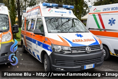 Volkswagen Transporter T6
Pubblica Assistenza Società Soccorso Pubblico Montecatini Terme (PT)
Allestita Mariani Fratelli
Codice Automezzo: 2604
Parole chiave: Volkswagen Transporter_T6 Ambulanza