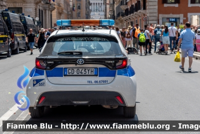 Toyota Yaris Hybrid IV serie
Polizia Roma Capitale
Allestimento Elevox
Codice Automezzo: 557
Parole chiave: Toyota Yaris_Hybrid_IVserie