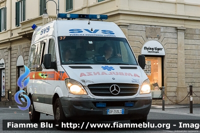 Mercedes-Benz Sprinter III serie
Società Volontaria di Soccorso Livorno
Allestita Pegaso Bollanti
Codice Mezzo: 37
Parole chiave: Mercedes-Benz Sprinter_IIIserie Ambulanza