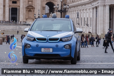 Bmw i3 
Polizia di Stato
Ispettorato di Pubblica Sicurezza presso il Vaticano
Allestito Focaccia
Decorazione Grafica Artlantis
POLIZIA F3723
Parole chiave: Bmw i3 POLIZIAF3723