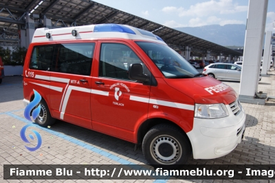 Volkswagen Transporter T5
Vigili del Fuoco 
Unione Distrettuale Alta Val Pusteria
Corpo Volontario di Dobbiaco
Freiwillige Feuerwehr Toblach 
Allestimento Brandschutz
VF 0FN BZ
Parole chiave: Volkswagen Transporter_T5 VF0FNBZ Civil_Protect_2018