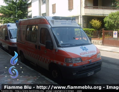 Fiat Ducato II serie
Ambulanza di tipo B - Sezione di Casale - Allestitore sconosciuto , livrea ad opera di Pegaso design -  da notare il marchio Fiat diverso dalla versione di serie del mezzo
Parole chiave: Fiat Ducato_IIserie Anpas Prato L&#039;avvenire