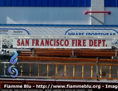 American LaFrance/LTI Tractor Drawn
United States of America - Stati Uniti d'America
San Francisco Fire Department
SFFD Tower Ladder
Particolare insegna SFFD
Parole chiave: American LaFrance/LTI Tractor Drawn_SFFD