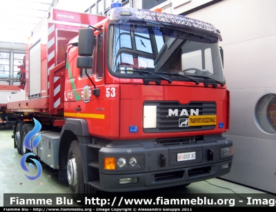 Man FE 460A
Vigili del Fuoco
Corpo Permanente di Bolzano
Berufsfeuerwehr Bozen
Autocarro con impianto scarrabile Hellermann e modulo ventilatore mobile Protec-Fire
VF 053 BZ
Parole chiave: Man FE_460A VF053BZ