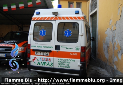 Fiat Ducato II serie
Pubblica Assistenza Croce Verde Pietrasanta
Allestita Mariani Fratelli
Parole chiave: Fiat Ducato_IIserie 118_Versilia Ambulanza PA_CV_Pietrasanta