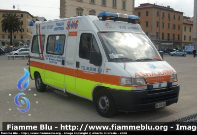 Fiat Ducato II Serie
12 - Società Volontaria di Soccorso Livorno
Sezione Ardenza La Rosa - Livorno Sud
Allestita Alessi & Becagli
Parole chiave: Fiat Ducato_IIserie 118_Livorno Ambulanza SVS_Livorno