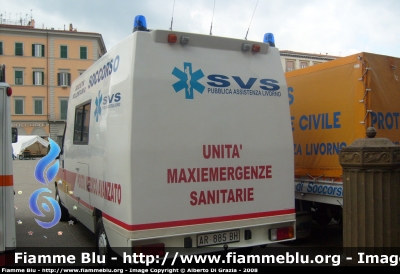 Fiat Ducato II serie
19 - Società Volontaria di Soccorso Livorno
Unità Maxiemergenze Sanitarie

Parole chiave: Fiat Ducato_IIserie 118_Livorno SVS_Livorno