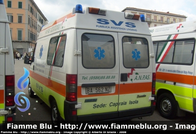 Fiat Ducato II serie
10 - Società Volontaria di Soccorso Livorno
Sede Capraia Isola
Allestita Alessi & Becagli
Parole chiave: Fiat Ducato_IIserie 118_Livorno Ambulanza SVS_Livorno