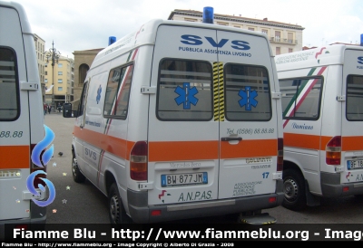 Mercedes-Benz Sprinter I serie
17 - Società Volontaria di Soccorso Livorno
Allestita Bollanti
Parole chiave: Mercedes-Benz Sprinter_Iserie 118_Livorno Ambulanza SVS_Livorno