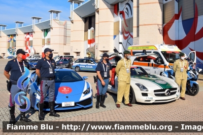 Lamborghini Huracán LP 610-4 
Polizia Di Stato 
Polizia Stradale 
Allestimento Lamborghini 
Decorazione Grafica Artlantis 
POLIZIA H8862 
Con stemma celebrativo "70 Anni Polizia Stradale"
In scorta alla Mille Miglia 2021
Con Mercedes-Benz SLS 6.3 AMG Dubai Police 

Parole chiave: Lamborghini / Huracàn_LP610-4 / POLIZIAH8862 Mille_Miglia_2021