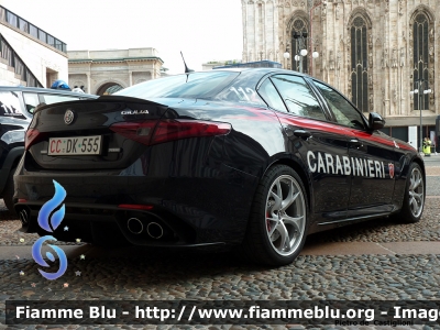 Alfa Romeo Nuova Giulia Quadrifoglio
Carabinieri
Nucleo Operativo e RadioMobile di Milano
CC DK 555

130° anniversario
Associazione Nazionale Carabinieri
Parole chiave: Alfa-Romeo Nuova_Giulia_Quadrifoglio CCDK555 130_ANC