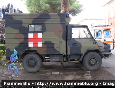 Iveco VM90
Esercito Italiano
Reparto Specializzato: Sanità Militare
Automezzo Versione Ambulanza Militare
EI CF 552
Parole chiave: Iveco_VM90_Esercito_festa_della_folgore