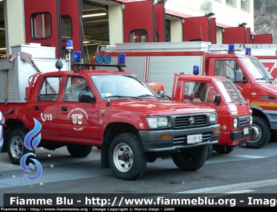 Toyota Hilux III serie
Vigili del Fuoco
Unione Distrettuale di Bolzano
Corpo Volontario di Bolzano Città - Stadt Bozen (BZ)
VF 0DF BZ
Parole chiave: Toyota Hilux_III_serie VF0DFBZ