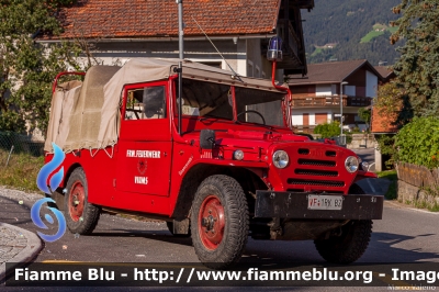 Fiat Campagnola I serie
Vigili del Fuoco
Unione Distrettuale Valle Isarco
Corpo Volontario di Fiumes (BZ)
Freiwillige Feuerwehr Viumes
VF 1RK BZ
Parole chiave: Fiat Campagnola_Iserie VF1RKBZ