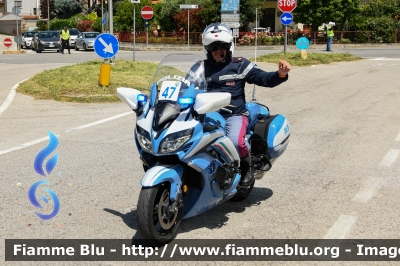 Yamaha FJR 1300 II serie
Polizia di Stato
Polizia Stradale
Allestimento Elevox
in scorta al Giro d'Italia 2024
Moto 47
Parole chiave: Yamaha FJR_1300_IIserie Giro_D_Italia_2024