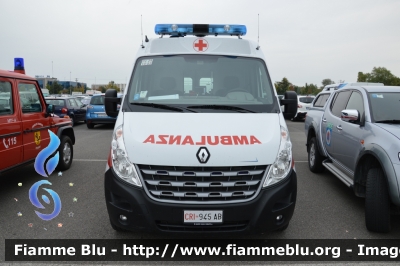 Renault Master IV serie
Corce Rossa Italiana 
Comitato Locale di Agazzano
Allestimento Vision
CRI 094 AF
Parole chiave: Renault Master_IVserie CRI094AF Ambulanza Reas2013