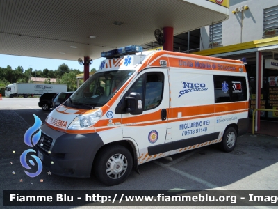 Fiat Ducato X250
Nico Soccorso - Migliarino
Postazione di Bosco Mesola
Veicolo Nico 19 Convenzionato con il 
118 Ferrara Soccorso
Allestimento Cevi
Parole chiave: Fiat Ducato_X250 Ambulanza