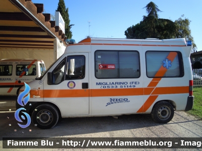 Fiat Ducato II serie
Nico Soccorso Migliarino (FE)
 Ambulanza Nico 9 Allestimento Cevi Carrozzeria Europea
 Ex ambulanza di emergenza ora adibita ai trasporti ordinari
Parole chiave: Fiat Ducato_IIserie Ambulanza