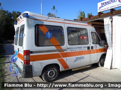 Fiat Ducato II serie
Nico Soccorso Migliarino (FE)
 Ambulanza Nico 9 Allestimento Cevi Carrozzeria Europea
 Ex ambulanza di emergenza ora adibita ai trasporti ordinari
Parole chiave: Fiat Ducato_IIserie Ambulanza