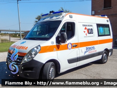 Renault Master IV serie
Nico Soccorso - Migliarino
Veicolo Nico 25
Postazione 118 Ferrara
Convenzionato con il 
118 Ferrara Soccorso
Allestimento MAF
Parole chiave: Renault Master_IVserie Ambulanza