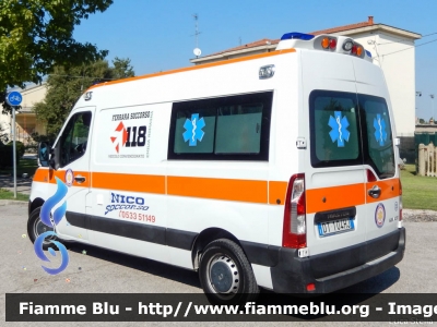 Renault Master IV serie
Nico Soccorso - Migliarino
Veicolo Nico 25
Postazione 118 Ferrara
Convenzionato con il 
118 Ferrara Soccorso
Allestimento MAF
Parole chiave: Renault Master_IVserie Ambulanza