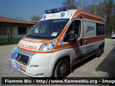 Fiat Ducato X250
Nico Soccorso Migliarino (FE)
 Postazione 118 Migliarino 
in convenzione con Ferrara Soccorso
 Ambulanza Nico 20
 Allestimento Cevi Carrozzeria Europea 
Seconda versione con barra a led
Parole chiave: Fiat Ducato_X250 Ambulanza