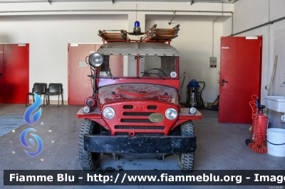 Fiat Campagnola I serie
Vigili del Fuoco
Unione distrettuale di Cles
Corpo Volontario di Tuenno (TN)
* Storica *
VFs 6F7 TN
Parole chiave: Fiat Campagnola_Iserie  VFs6F7TN