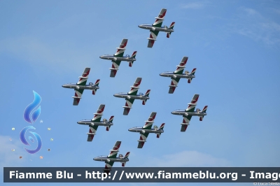 Aermacchi MB339PAN
Aeronautica Militare Italiana
313° Gruppo Addestramento Acrobatico
Stagione esibizioni 2023
Rimini Air Show 2023
Parole chiave: Aermacchi MB339PAN Air_Show_2023