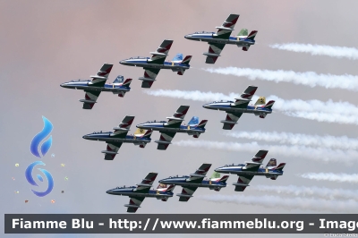 Aermacchi MB339PAN
Aeronautica Militare Italiana
313° Gruppo Addestramento Acrobatico
Stagione esibizioni 2023
Rimini Air Show 2023
Parole chiave: Aermacchi MB339PAN Air_Show_2023