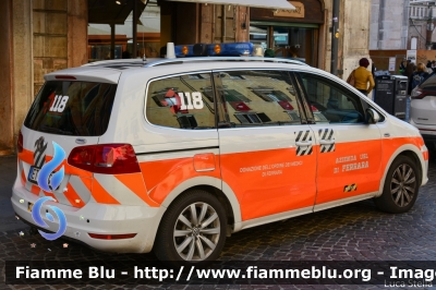 Volkswagen Sharan II serie
118 Ferrara Soccorso
Azienda Ospedaliera Universitaria di Ferrara
Automedica "FE3172"
Allestimento Vision
Parole chiave: Volkswagen Sharan_IIserie Automedica festa_Forze_Armate_2019