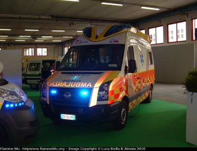 Volkswagen Crafter I serie
Pubblica Assistenza Croce Blu Brescia
Allestimento "Delfis" di Ambulanz Mobile
Parole chiave: Volkswagen Crafter_Iserie Ambulanza Reas_2010