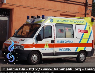 Fiat Ducato III serie
Misericordia di Modena
allestita Aricar
Parole chiave: Fiat Ducato_IIIserie 118_Modena Ambulanza Misericordia_Modena