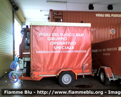 Carrello 
Vigili del Fuoco 
Comando Provinciale di Bari
Nucleo NBCR
Carrello per il trasporto di sostanze pericolose
