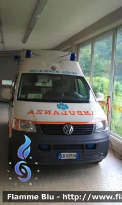 Volkswagen Transporter T5
Misericordia di Mulazzo (MS)
Ambulanza medicalizzata 
Postazione "Charlye 8" presso P.E.T. del Pronto Soccorso dell'Ospedale di Pontremoli
Allestimento EDM

Muletto sostitutivo del Fiat Ducato III Serie
Parole chiave: Volkswagen Transporter_T5 Ambulanza