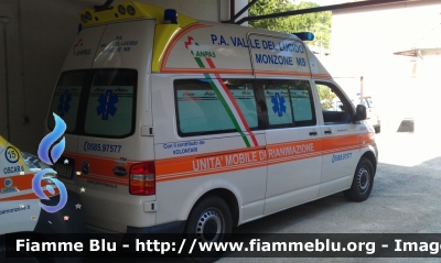 Volkswagen Transporter T5
P.A. Valle del Lucido Monzone (MS)
Unità Mobile di Rianimazione
M 10 - OSCAR 2
Allestimento Aricar
Parole chiave: Volkswagen Transporter_T5 Ambulanza