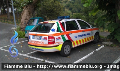 Skoda Fabia Wagon II serie
P.A. Croce Bianca Massa
Automedica 
Codice Radio Alfa 213
Allestimento Orion

Veicolo in precedenza della P.A. Croce azzurra di Comano (MS) - http://www.fiammeblu.it/displayimage.php?album=3902&pid=90642#top_display_media
