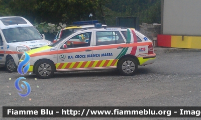 Skoda Fabia Wagon II serie
P.A. Croce Bianca Massa
Automedica 
Codice Radio Alfa 213
Allestimento Orion

Veicolo in precedenza della P.A. Croce azzurra di Comano (MS) - http://www.fiammeblu.it/displayimage.php?album=3902&pid=90642#top_display_media
